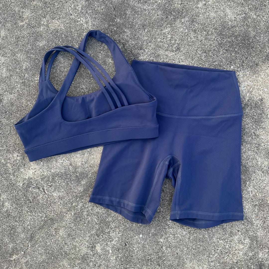 JYL Solid Soft Tight Shorts Cross Back Sports Fitness Yoga Set XL черный кожаный жакет