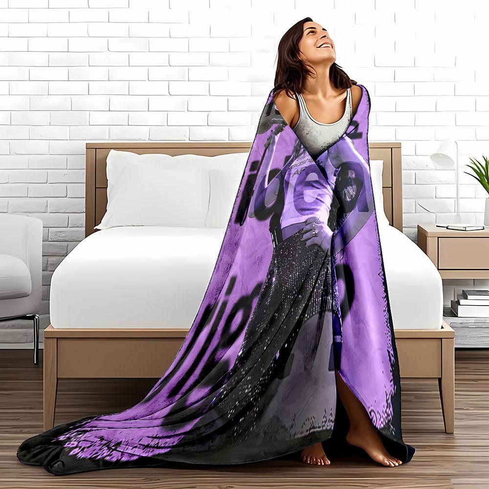 Woman with Megaphone Art Blanket for all seasons blanket lunch break throw gift