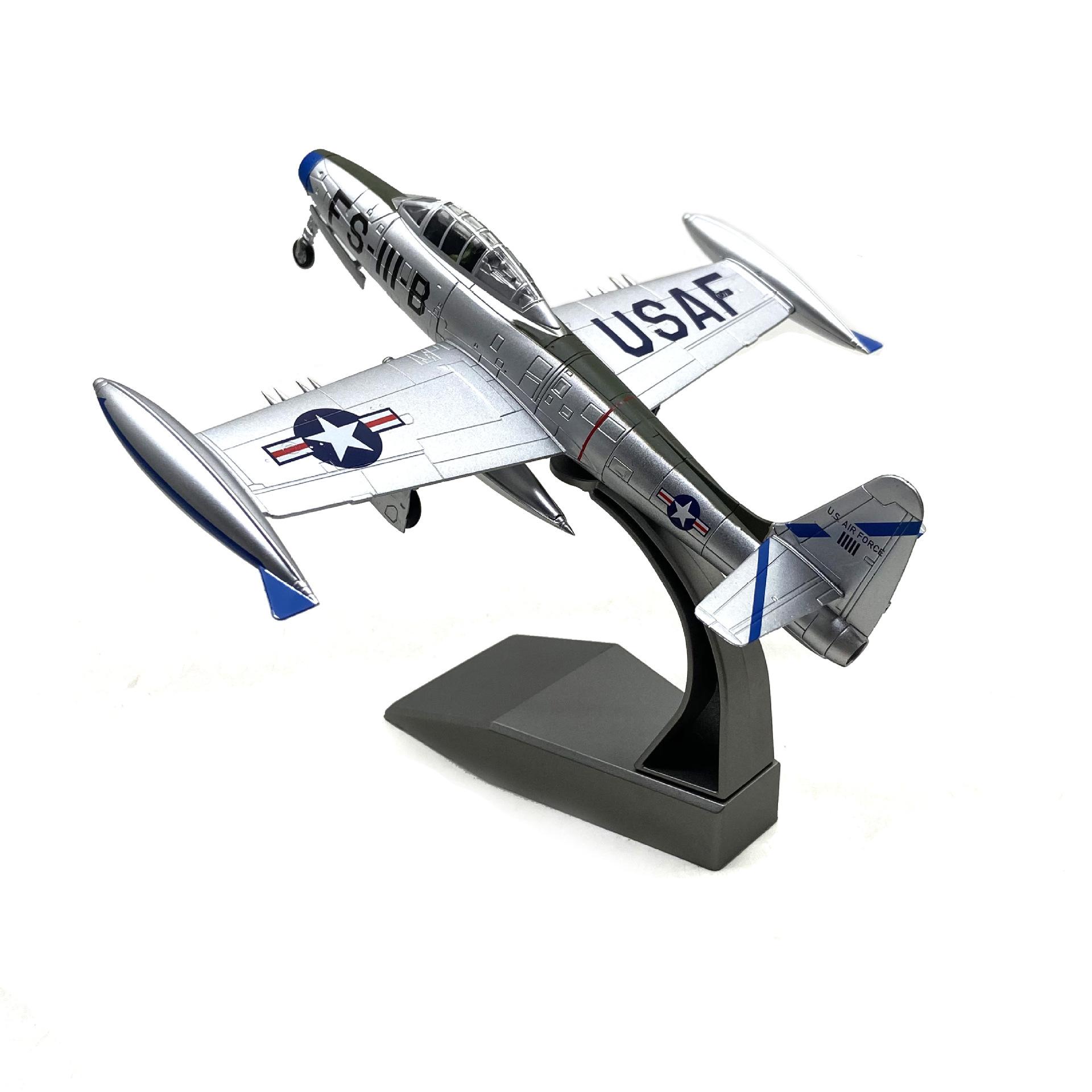 

Diecast Metal 1/72 Scale F-84 Thunderjet Fighter Military Model Airplane Collect Gift серебряный