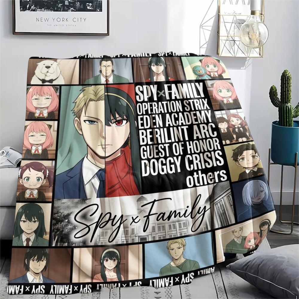 1 Stück Spy Family Gemusterte Flanelldecke Geeignet für Alle Jahreszeiten Für Heimdekoration Wärme Und Komfort Geschenke Feiertagsgeschenk