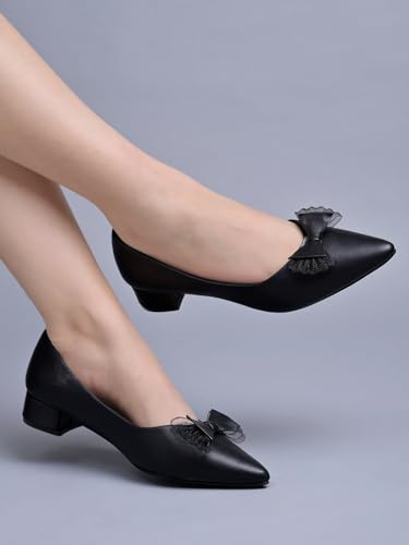 

Shoetopia Pointed Toe Bow Detailed Black Bellies For Women & Girls Eu41 8 UK чёрный