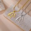 My Shape Horse Earrings Women Stainless Steel Animal Horse Head Shape Pendants Chain Jewelry for Horse Lover Gifts Wholesale