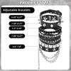 Gothic Punk Multi Layer Spike Stud Leather Bracelet 5 Piece Set