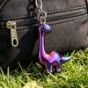 Dinosaur Keychain Alloy Material Durable Electroplated Cute Long Neck Brachiosaurus Charm for Keys Bags Kids Adults Gift in Phantom Green Colors