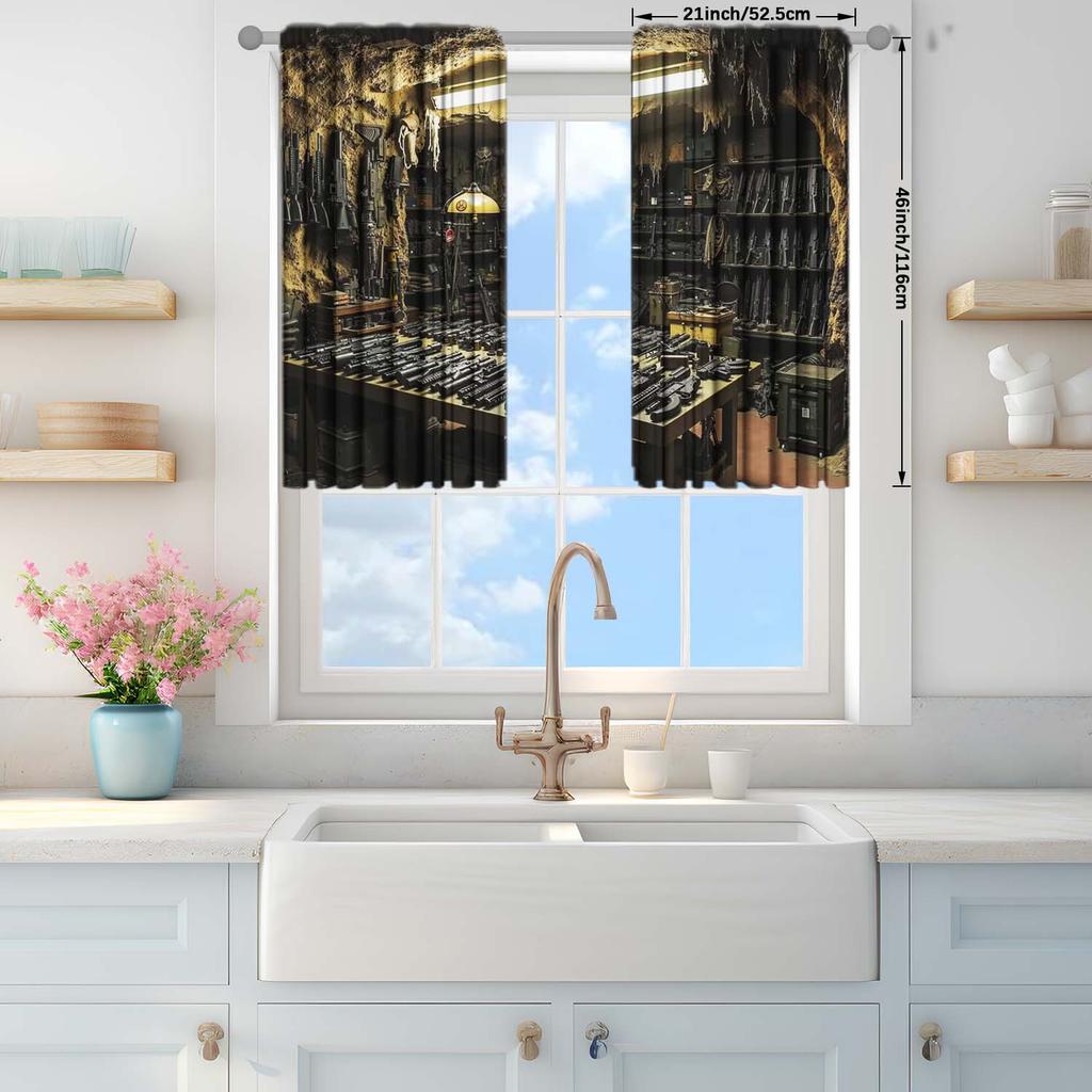 2-Panels Cave Arsenal Semi Blackout Curtain - Heat-insulating Suitable for Decorating Curtains in Various Rooms