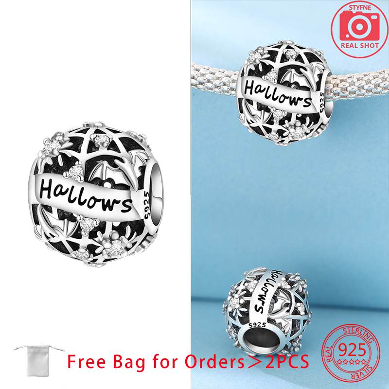 Série Escura Chapéu Mágico Aranha da Lua Abóbora Halloween Contas Pingentes de Cobre Encaixe em Pulseiras Originais Diy Para Joias Femininas