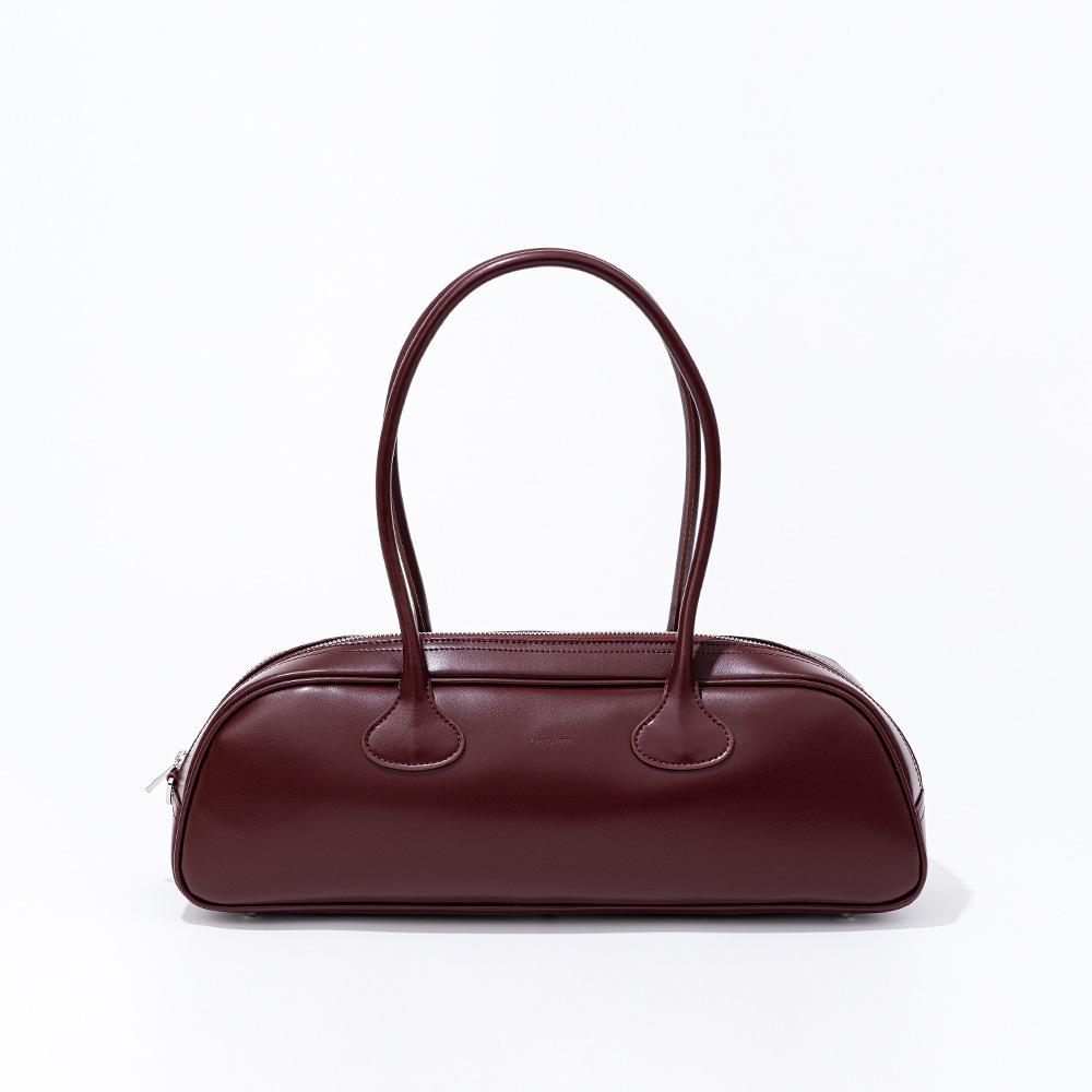 

Винтажные сумки подмышками женские из коровьей кожи большой вместимости декоративная сумка для боулинга на одно плечо (30cm<Max Length<50cm) винный