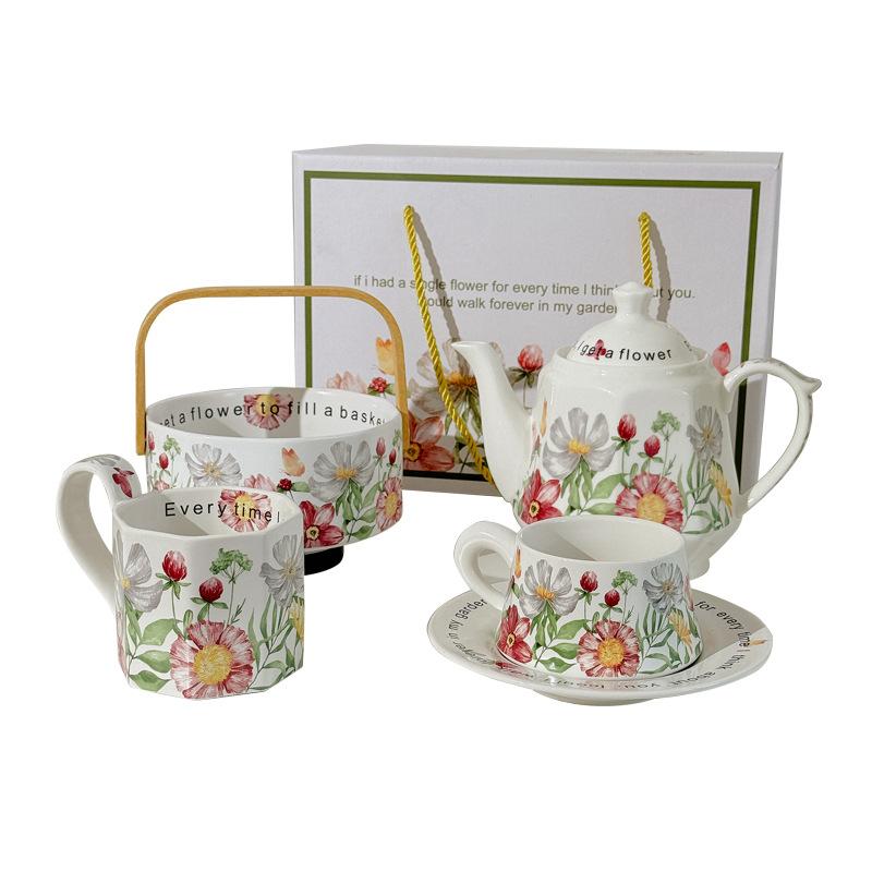 Birthday Gift Teapot Set, Girls Give Girlfriends Afternoon Tea Tableware Ceramic Tea Set, New Wedding Cup Souvenir