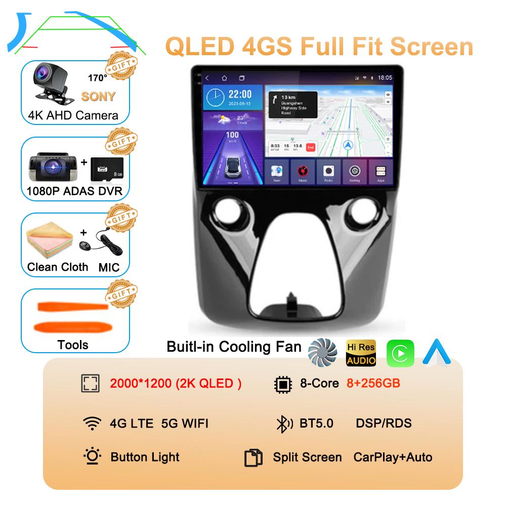 Android 14 Car Radio For Peugeot 108 For Toyota Aygo B40 2014-2021 Multimedia Video Player Navigation Stereo GPS 2din 2 Din DSP