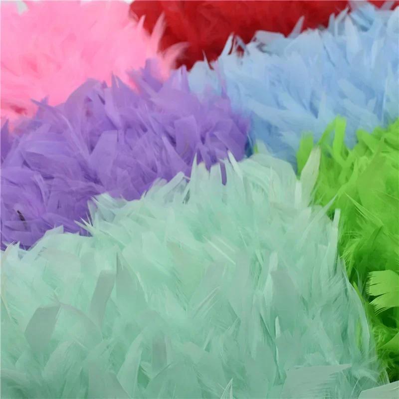 Colored Fluffy Turkey Feathers Trim Tassel Fringe Ribbon Marabou Feather Tape Boa Sewing Costume Clothing Accessories Decoration