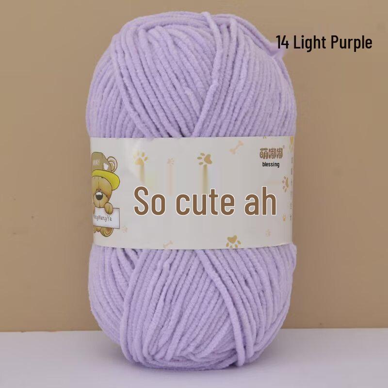 Chenille Crochet Yarn - Medium Thick Hand-Knitted for DIY Crafts & Dolls