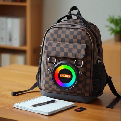 Multifunkcionális hátizsák Bluetooth hangszóróval, power bankkal, LED lámpákkal és hosszú akkumulátor-élettartammal szabadtéri kalandokhoz és hegymászáshoz.