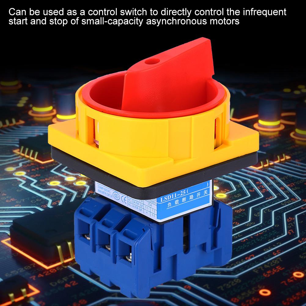 Plastic 2 Positions Locked Action Type Changeover Switch AC600V 25A