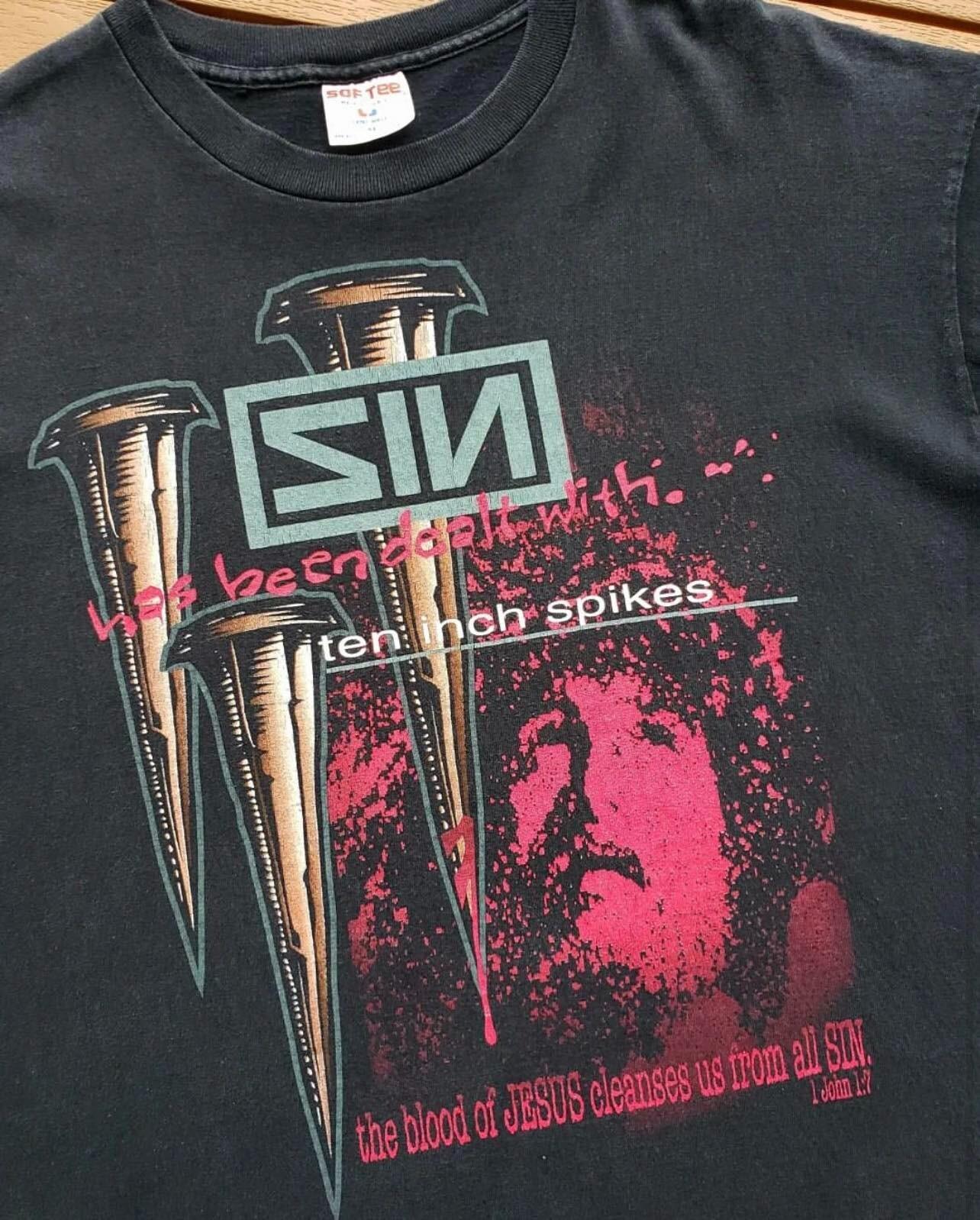 Nine Inch Nails Shirt Nine Inch Nails Cotton Black Unisex T-shirt VN1368 XXXL