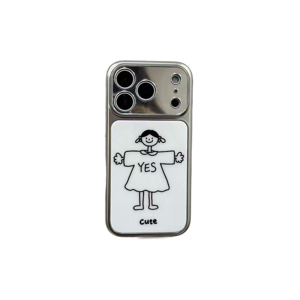 Cartoon Couple iPhone 16/17 Pro Max Case: Cute, Drop-Proof, Protective