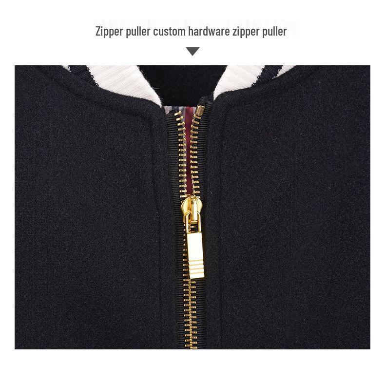 TB BROWIN Autumn Striped Wool Blend Baseball Jacket - Lobster Style Streetwear Casual Outerwear