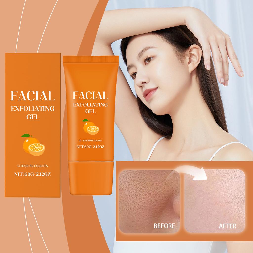 Gesichtspeeling-Gel, Peeling-Gel spendet sanft Feuchtigkeit für Gesicht und Körper, peelt und glättet die Haut, 60g