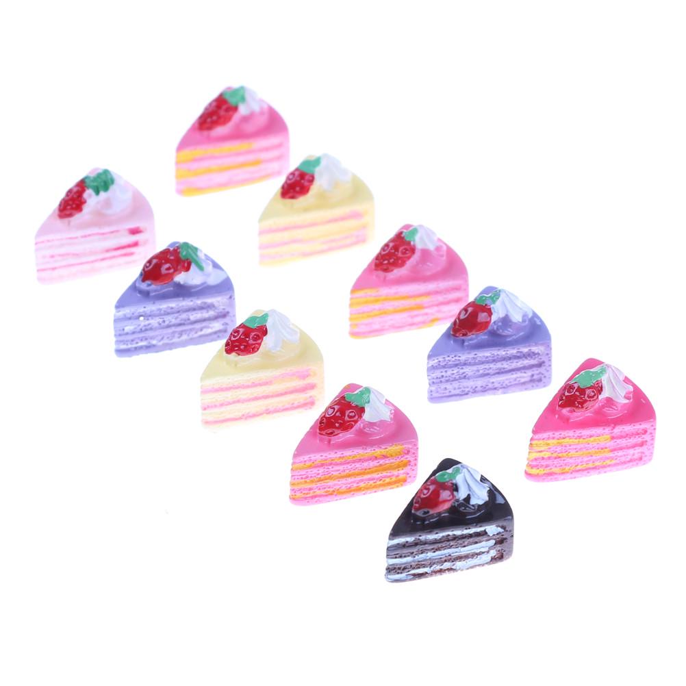 10 Stück Bunte Mini Genuss Spielzeug Obst Lebensmittel Kuchen Süßigkeiten Obst Keks Donuts Miniatur Entworfen Für Puppen Zubehör Küche Genuss Spielzeug