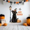 Retro Halloween Black Cat Wall Decal - Festival Elements Self-Adhesive Seamless Sticker