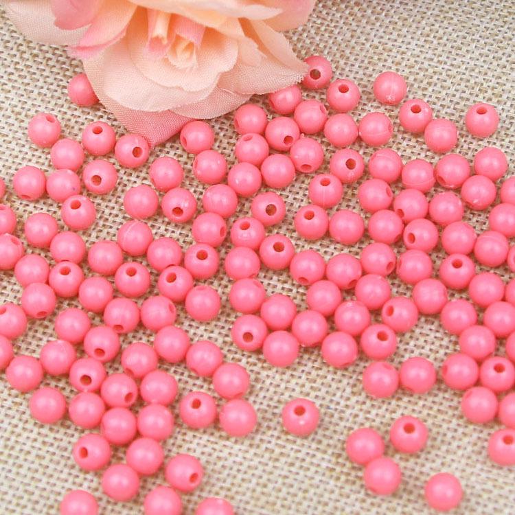 Children s DIY Spring Candy Round Beads - Solid Color Acrylic Beads 6mm розовый