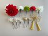 Ceremony Hair Kimono Hairpin with Red Ping Pong and Perfect for and Bridal Coming-of-Age Ornament, Dahlia, Mum, Baby's Breath, Tassel, Graduations,