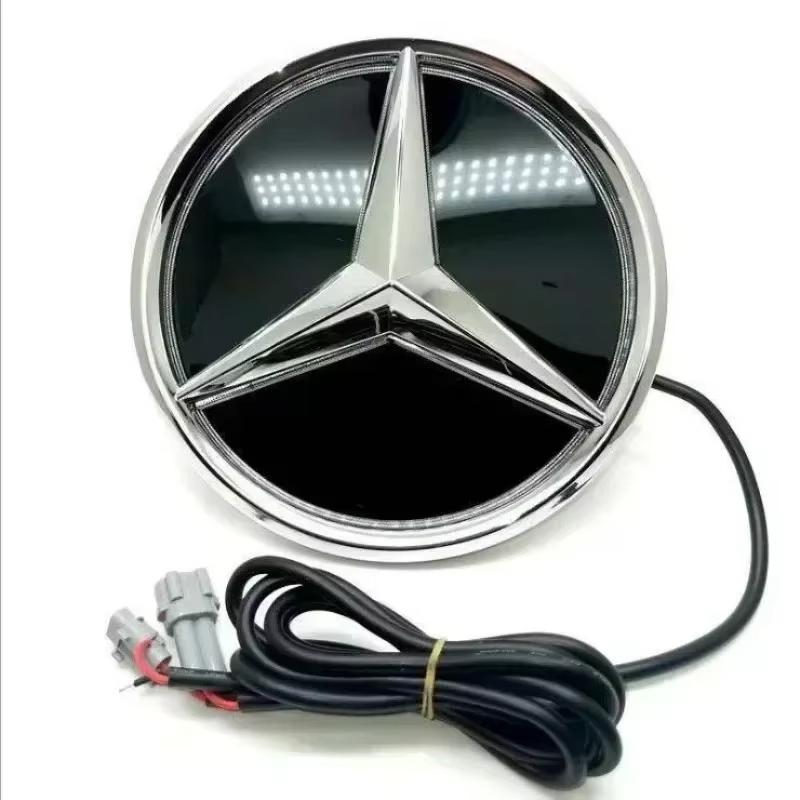 FA03Car Front Grille Logo Light Mirror LED Badge Badge Luminous Decorative Light for Mercedes Benz W213 E-Class Key Ring