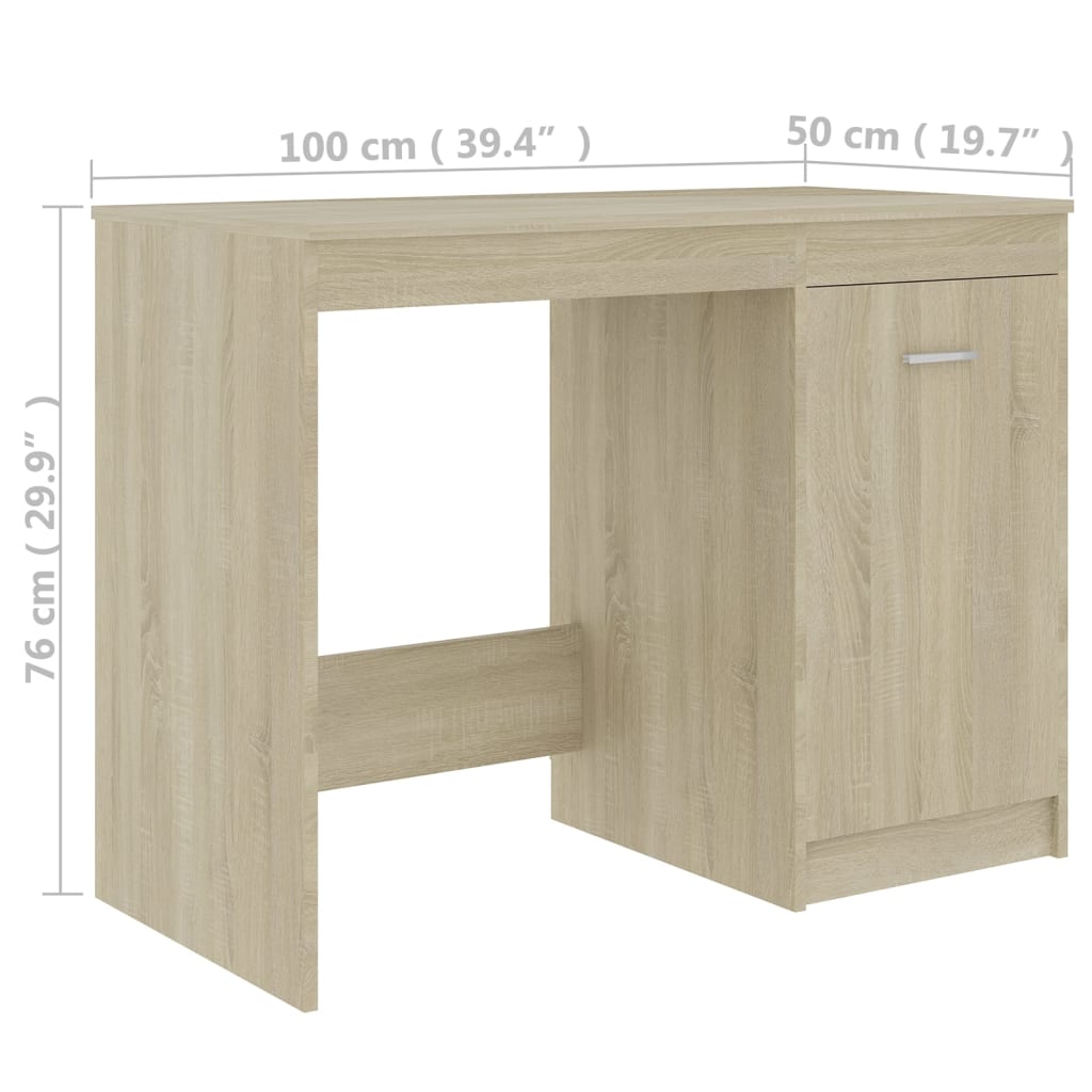 Desk Sonoma Oak Finish 100 x 50 x 76 cm Particleboard