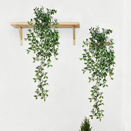Realistic Artificial Plants for Bedroom Hanging Indoor Home Decor, Plastic Potted Office Living Room Kitchen Bathroom Wall Decoration, No Maintenance