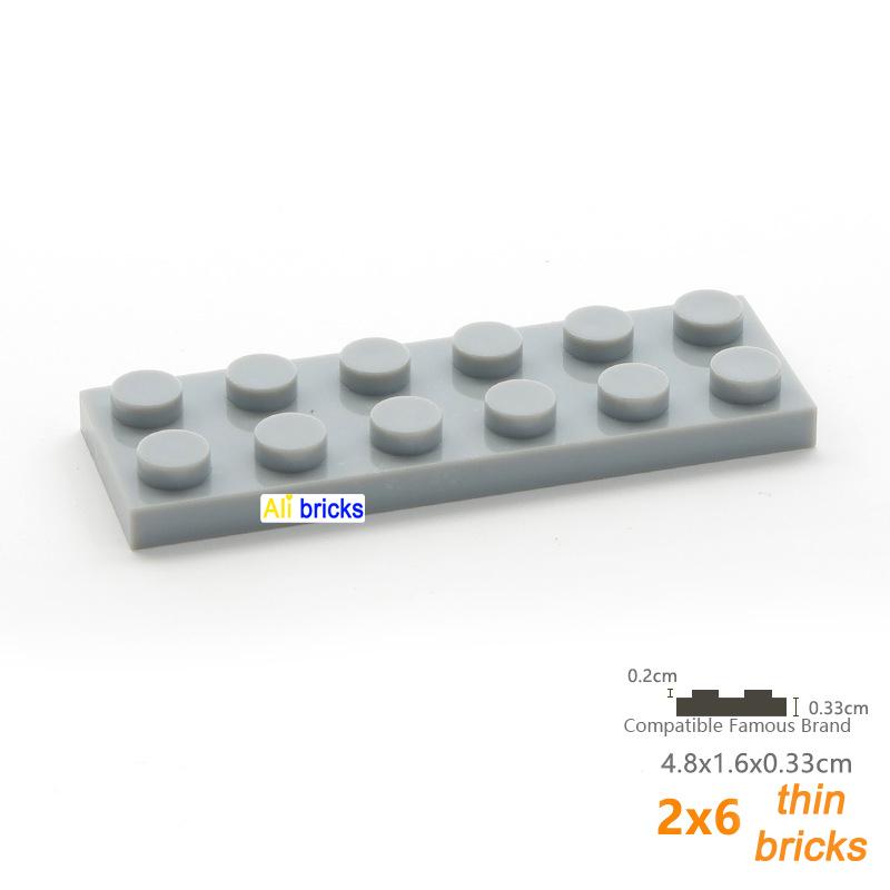 10pcs/lot DIY Blocks Building Bricks Thin 2X6 Educational Assemblage Construction Toys for Children Size Compatible With Brand