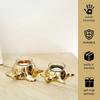 Golden Turtle Votive Holder Set of 2 || Elegant Home and Office Dcor Accessories for Living Room