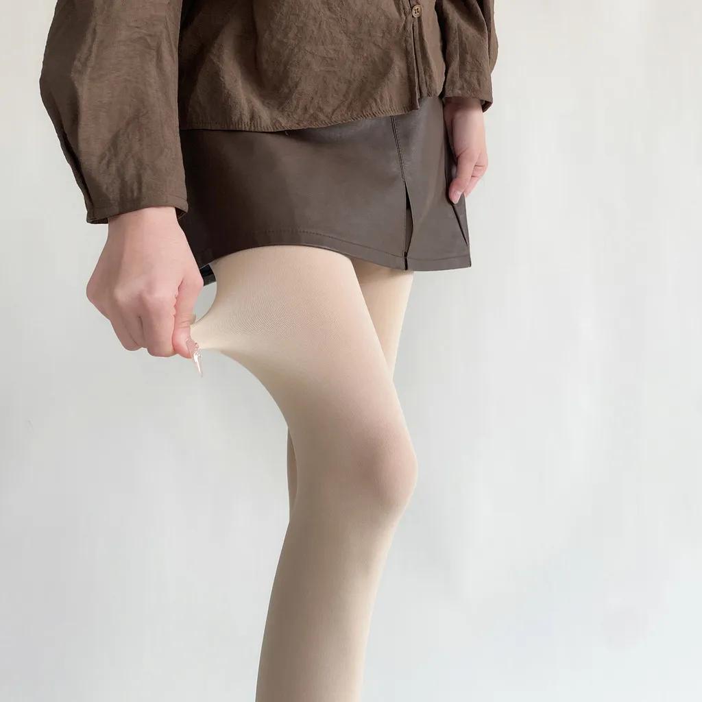 Smoky Grey Hue Tights Women Fashion JK White Silk Matte Finish Comfortable Velvet Bottoming Stockings Soft Nylon Pantyhose