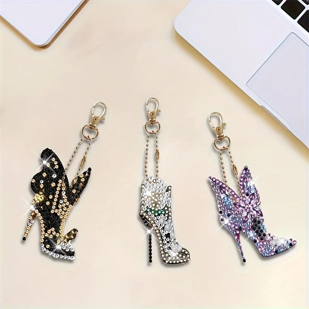 6Pcs/SetDIY Diamond Painting Keychain - Animal, Mandala Pattern, DIY Decoration, Diamond Kit Craft Supplies,