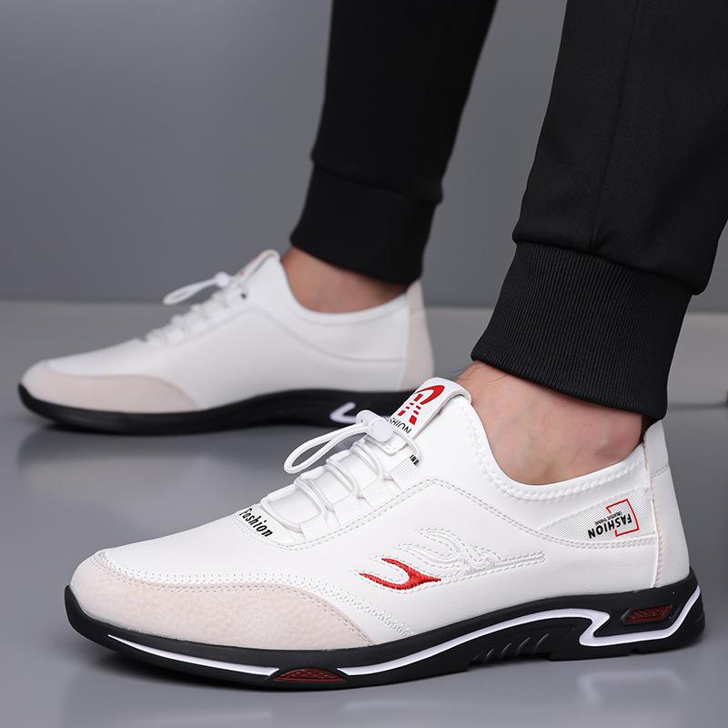 New Shoes for Men Leather Casual Shoes Lightweight Leisure Sport Shoes Street Cool Slip-on Sneaker Big Size