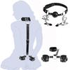 Hals- zu Handgelenkfesseln-Set mit Brustwarzenschellen Knebel Sexspielzeug für Frauen Verstellbare Rückenhandfesseln Halsband Fessel SM Sexspielzeug