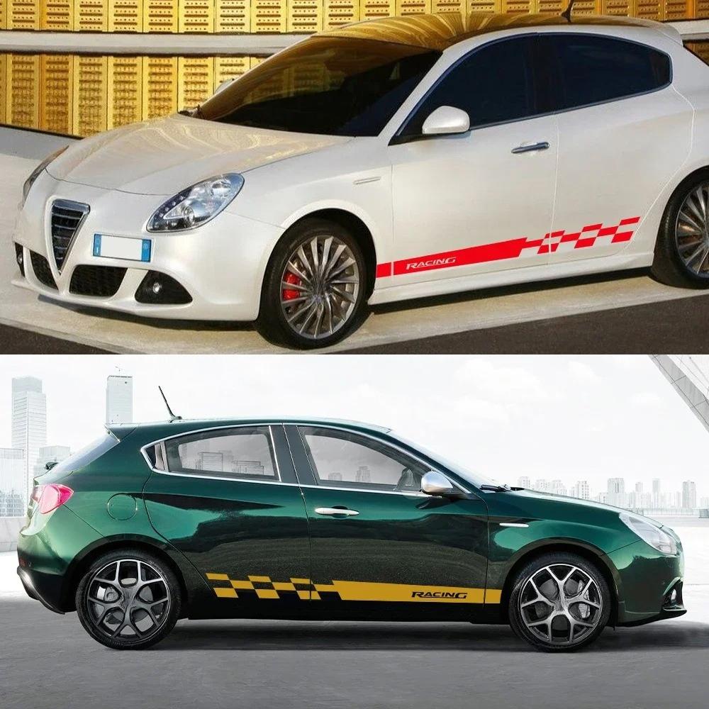 Car Side Skirt Vinyl Film Stickers For Alfa Romeo Giulietta Racing Sport Graphics Automobile Decals Auto SUV Tuning Accessories