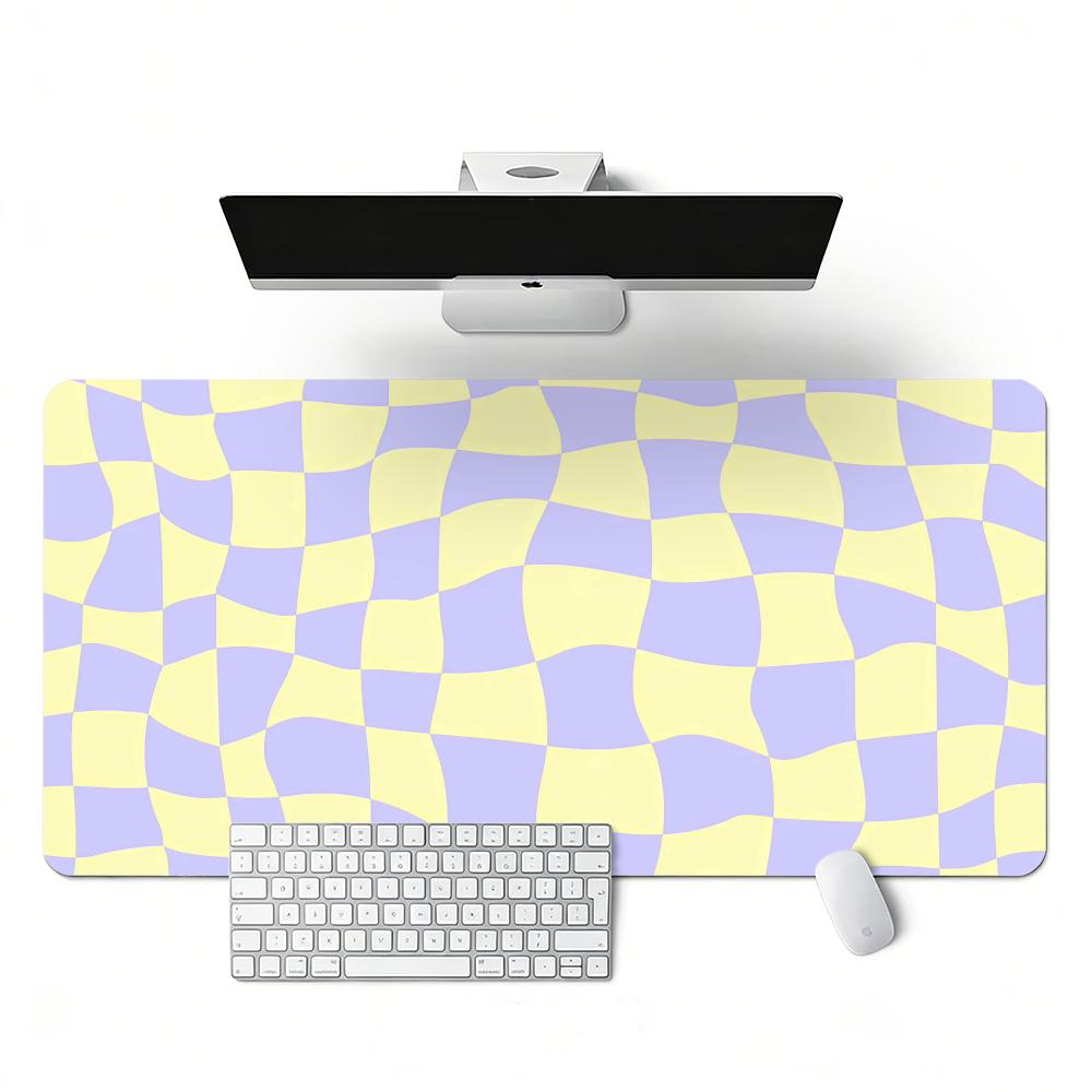 Colorful Checkered Pattern Large Gaming Mouse Pad XXL 90x40 Non-slip Rubber Keyboard Mats Computer Laptop Office Cute Desk Decor