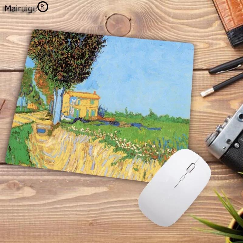 Van Gogh Gamer Play Mats Rubber Art Flower Mouse Pad Small Size 18x22cm Gaming Mouse-pads for Office Desk Mat Office Setup
