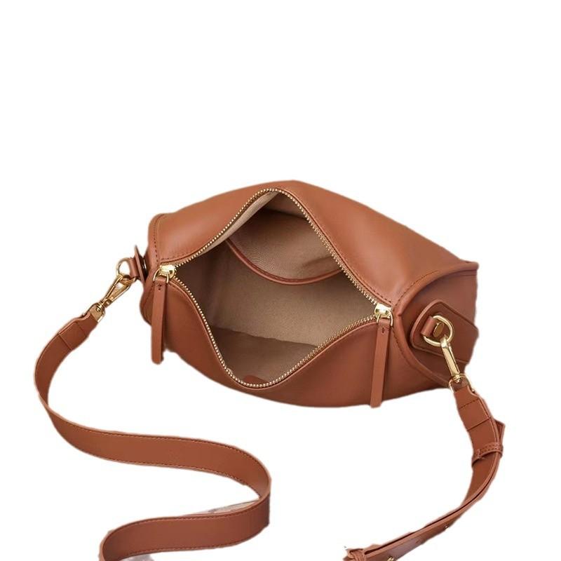 First Layer Cowhide Bag, Women's New Style, Women's Hand-held Mother Bag, Casual Versatile, Large Capacity Single Shoulder Crossbody Bag