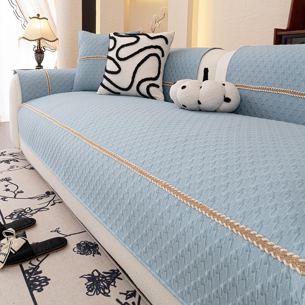 Qiandongge Summer Sofa Mat Mat Non-Slip  New Cool Ice Silk Leather Straight Row Summer Light Luxury Seat Cushion