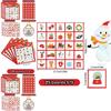 Christmas Party Bingo Game Kit With Snowman Cards For Family Gatherings