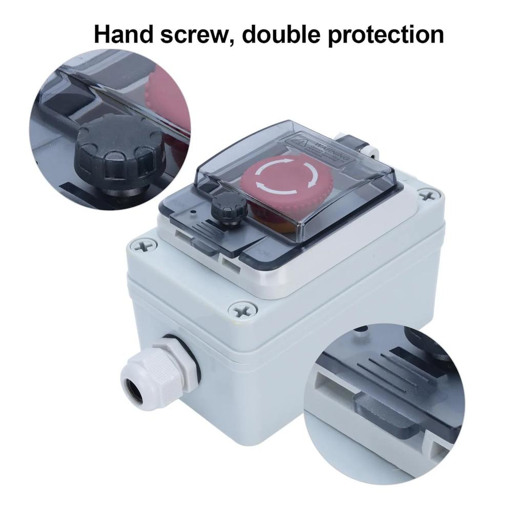 Emergency Stop Button with Box IP67 Water Proof Shut Off Push Button Switch for Indoor and Outdoor Emergency Stop  Box