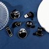 Cute Cat Black Cat Enamel Pin Fish Tank Cat Metal Badge Black Kitten Brooches  Shirt Pin