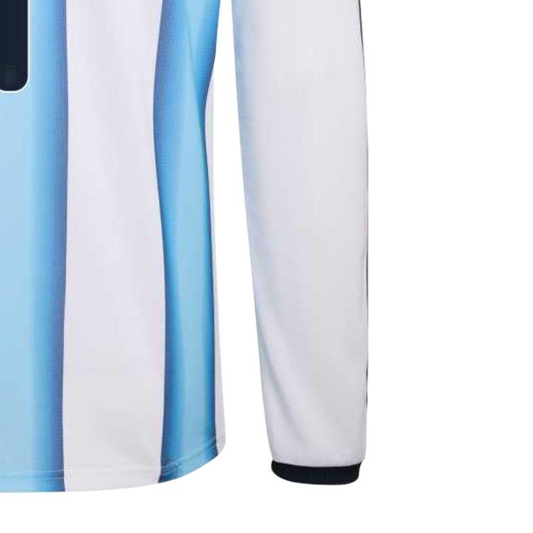 Adidas Argentina National Team 2026 World Cup Home Rodrigo De Paul 7 Long Sleeve Quick-Dry Striped Pullover Soccer Jersey Fan Version KA8126-7
