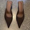 Fashion Pointed Toe Woman Mules Shoes High Heels Elegant Pumps Summer Slingback Slippers Sexy Women Sandals 2025 Cozy Women’s Chaussures