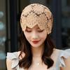Women's Single Layer Flower Lace Ethnic Style Summer Pull-On Turban Headscarf Elegant Thin Hat