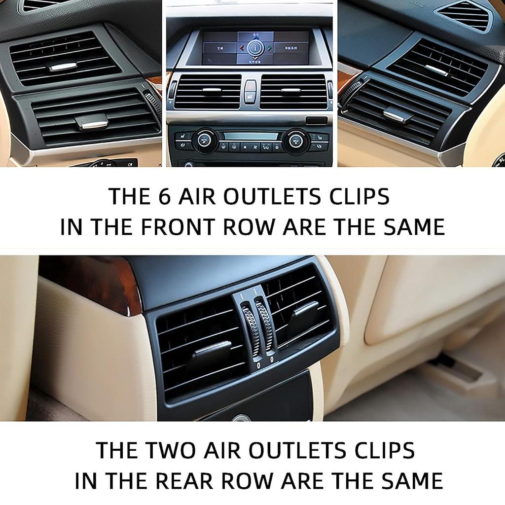 Front Row air Conditioning Vent Outlet tab Clip Compatible with BMW X5 E70 X6 E71 Air Grille Clips - A/C Vent Outlet Tab Clip (Front)