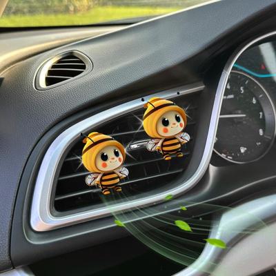 Malý včelí klip do ventilácie auta Osviežovač vzduchu Roztomilý držiak na parfum do interiéru auta na vetracie otvory klimatizácie Tvar včely Automobilové príslušenstvo