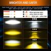 4inch Motorcycle LED Spotlight, White Yellow Dual Color Hi/Low Beam Auxiliary Driving Light Fog Lamps for Car Trucks SUV 12V 24V
