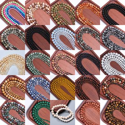 40/30/20/15Pcs Round Loose Beads 4/6/8/10/12mm for Jewelry Making DIY Bracelet Necklace Needlework Natural Stone 