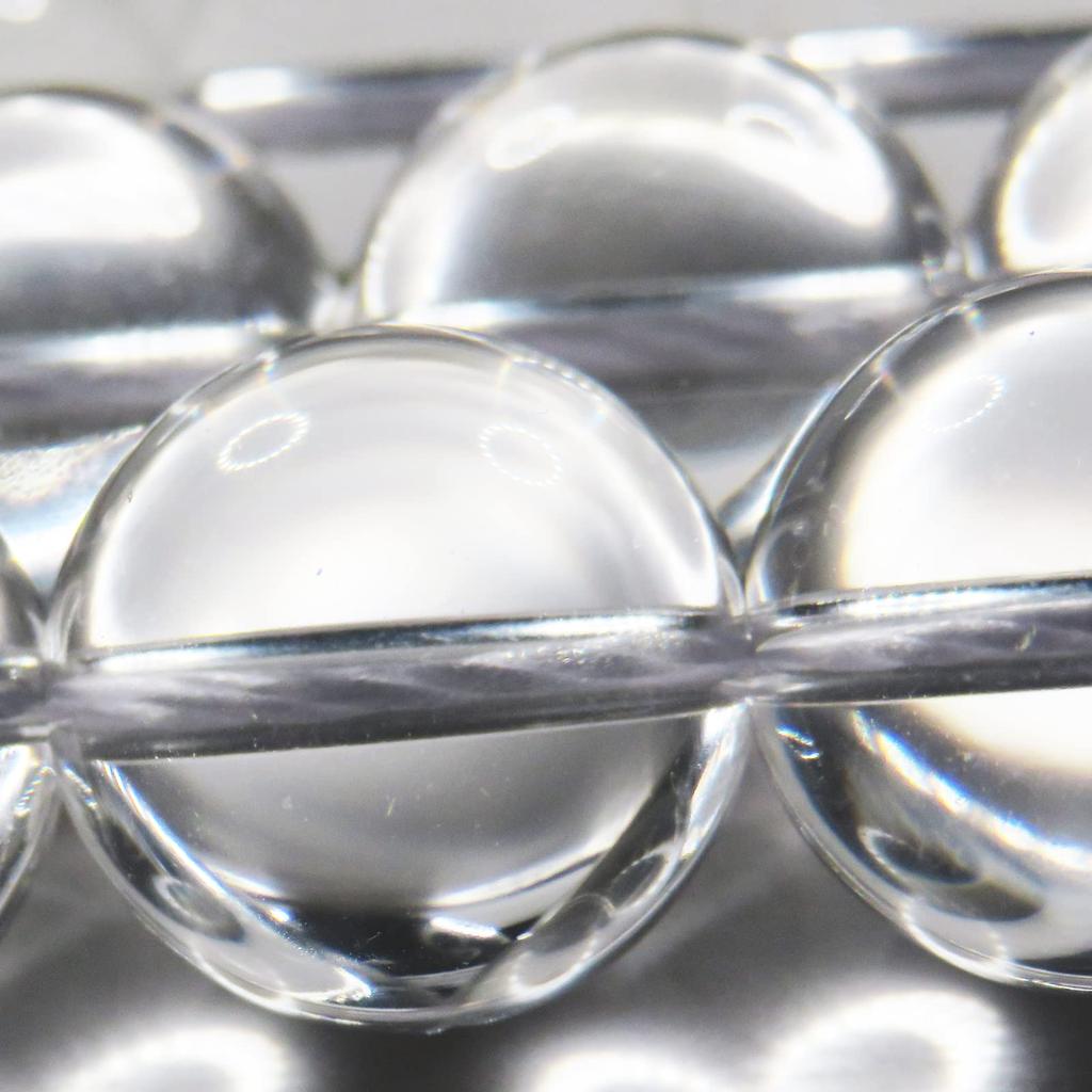 [Set of 3] 5A Crystal Round Beads, Natural Stone Beads, Power Stone [Smile Stone] (10mm, 3-Strand Set)